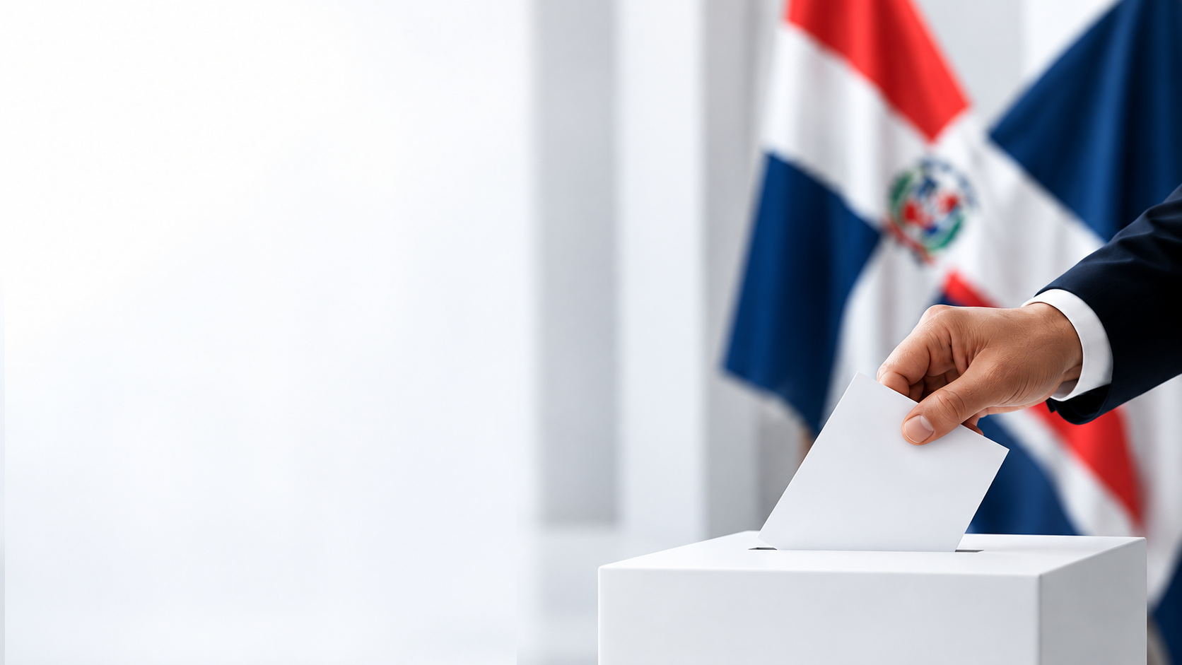 Votante depositando su papeleta en una urna electoral